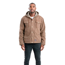 BERNE MENS WASHED SHERPA LINED HOODED JACKET DRIFTWOOD (XL)