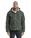 BERNE MENS WASHED SHERPA LINED HOODED JACKET MOSS (M)