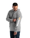 BERNE MENS HERITAGE GRAPHIC HOODED PULLOVER HEATHER GREY (M)