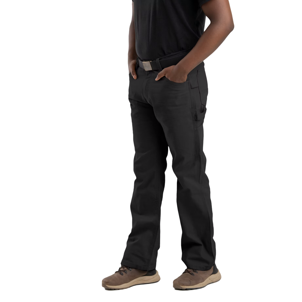 BERNE MENS WASHED DUCK RELAXED FIT CARPENTER PANT BLACK (30Wx34)