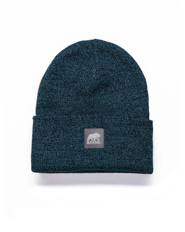 BERNE HERITAGE KNIT CUFF BEANIE BLUE BLACK HEATHER (OS)
