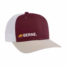 BERNE OFFSET LOGO MESH-BACK CAP MAROON HEATHER BERNE + BEAR (OS)