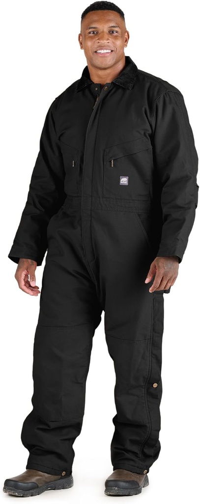 BERNE MENS HERITAGE DUCK INSULATED COVERALL BLACK (2XL)
