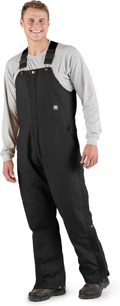BERNE MENS HERITAGE INSULATED DUCK BIB OVERALL BLACK (M)