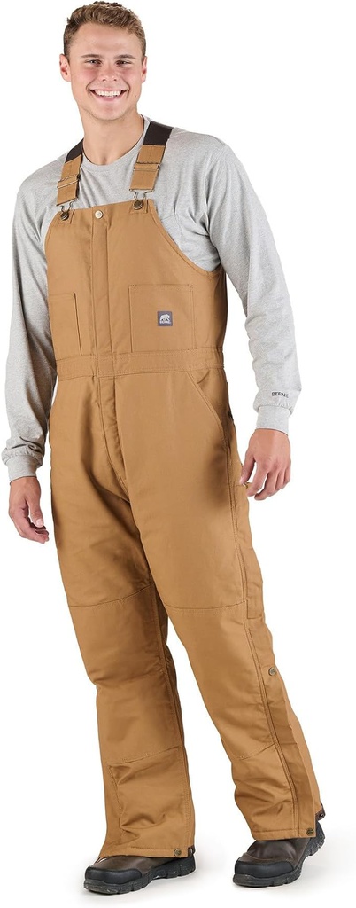 BERNE MENS HERITAGE INSULATED DUCK BIB OVERALL BROWN (TALL-2XL)