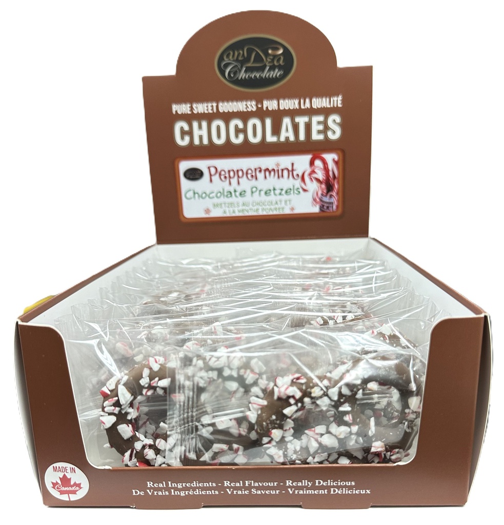 MILK CHOCOLATE 3-RING PRETZEL W/PEPPERMINT XMAS 2025