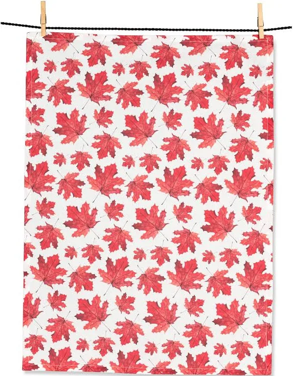 ABBOTT ALLOVER MAPLE LEAVES KITCHEN TOWEL 20X28"L