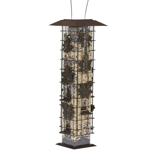 [10047188] PERKY PET SQUIRREL BE GONE BIRD FEEDER RUSTIC LEAF BRONZE 18" 2LB