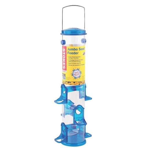 [10048072] STOKES JUMBO TUBE FEEDER 6 FEED PORTS 18" BLUE 3LB POLY
