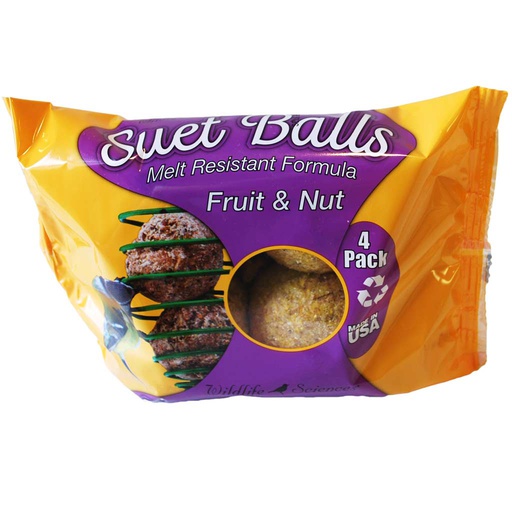 [10073962] WILDLIFE SCIENCE SUET BALLS FRUIT & NUT (4PK)