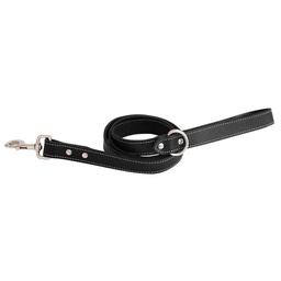 [10080004] SHEDROW RICHMOND TOP STITCH LEATHER LEASH 5 FT BLK S