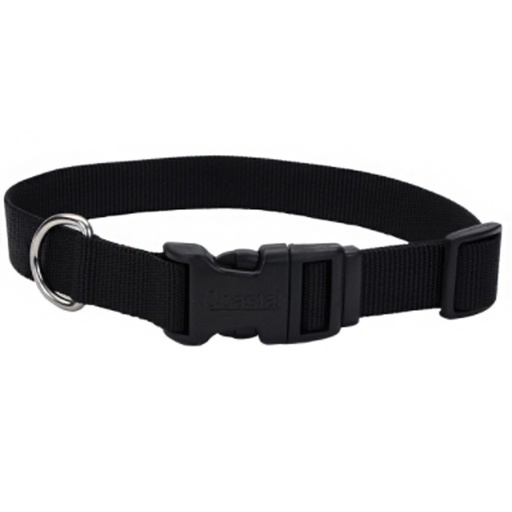 [10080792] COASTAL ADJUSTABLE DOG COLLAR PLASTIC BUCKLE BLACK 3/4"X14-20"
