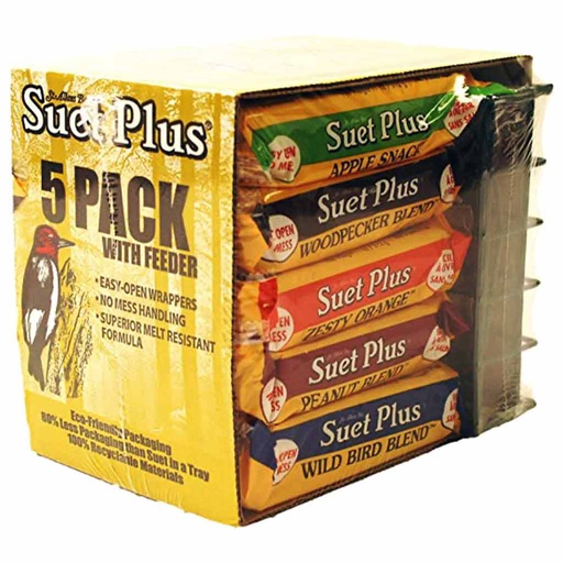 [10081714] WILDLIFE SCIENCE SUET PLUS VARIETY W/ FEEDER (5PK)