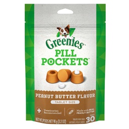 [10082624] GREENIES PILL POCKET DOG PEANUT BUTTER 3.2oz TABLET