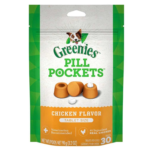 [10082628] DR - GREENIES PILL POCKET DOG CHICKEN 3.2oz TABLET