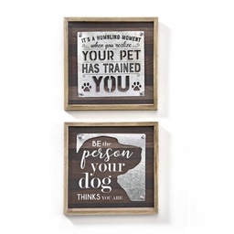 [10084494] GIFTCRAFT PAWPRINT DESIGN WALL SIGN, 2 ASST