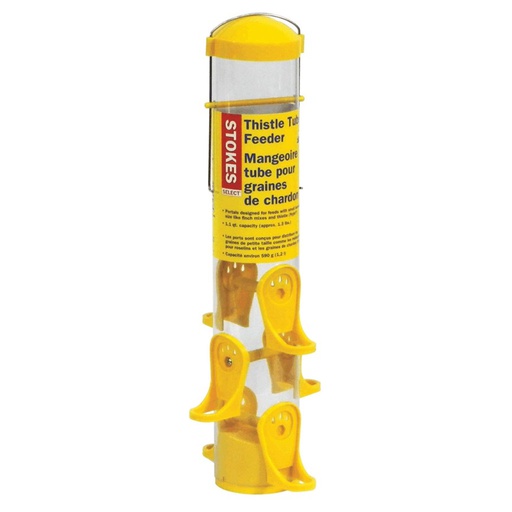 [10086156] MORE BIRDS THISTLE TUBE FINCH FEEDER 15" YELLOW POLY