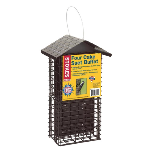 [10086362] MORE BIRDS FOUR-CAKE SUET BUFFET FEEDER METAL