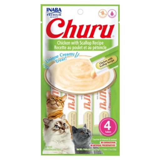 [10087186] INABA CAT CHURU CHICKEN & SCALLOP PUREE 56G