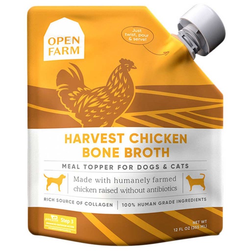 [10088966] OPEN FARM HARVEST CHICKEN BONE BROTH FOR DOGS & CATS 12OZ