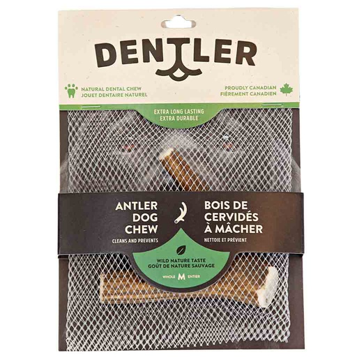 [10089722] DR - DENTLER WHOLE NATURAL ANTLER DOG CHEW MED