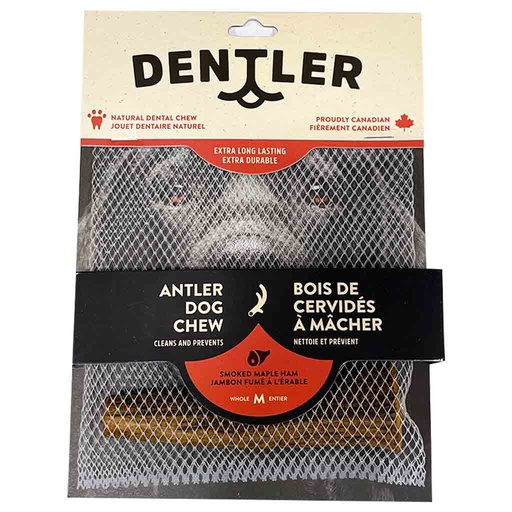 [10089728] DR - DENTLER WHOLE SMOKED HAM ANTLER DOG CHEW MED