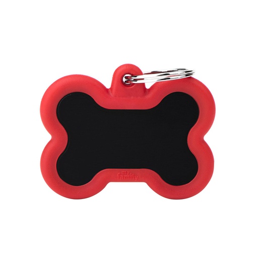 [10090174] MY FAMILY HUSHTAG BONE BLACK & RED L