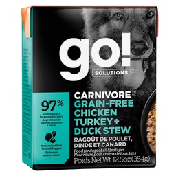 [10090980] DMB - GO DOG CARNIVORE GRAIN FREE CHICKEN TURKEY DUCK STEW 12.5OZ