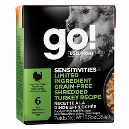 [10090984] GO DOG SENSITIVITIES LID GF SHREDDED TURKEY 12.5OZ