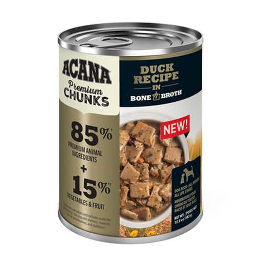 [10091194] ACANA DOG CHUNKS DUCK RECIPE IN BONE BROTH 363g (12.8OZ)