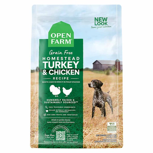 [10091290] OPEN FARM DOG HOMESTEAD TURKEY & CHICKEN 11LB