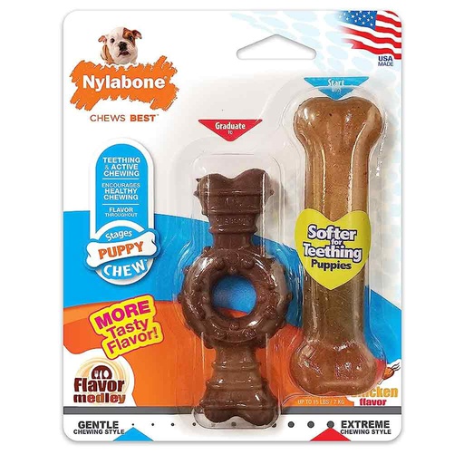 [10091578] NYLABONE PUPPY CHEW RING BONE/PUPPY CHEW PETITE (2PK)