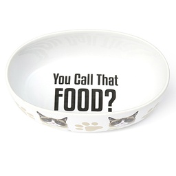 [10091692] DV - PETRAGEOUS GRUMPY CAT YOU CALL THAT FOOD OVAL BOWL