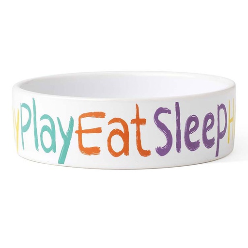 [10091710] PETRAGEOUS CRAYON PUP SHALLOW BOWL WHITE 5"