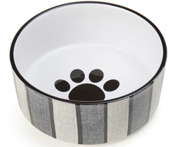 [10091722] PETRAGEOUS PINSTRIPE GRAY BLACK BOWL 5&quot;