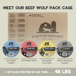 [10091984] RAW PERFORMANCE VARIETY CASE BEEF WOLF PACK 48LB *BOXES 1&amp;2*