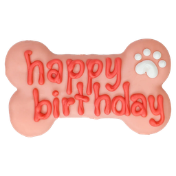 [10092272] BOSCO AND ROXY'S HAPPY BIRTHDAY BONE PINK 6&quot;