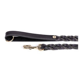 [10092946] MY FAMILY ASCOT LEASH GREASED LEATHER BLK LRG