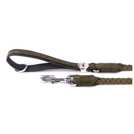 [10092974] MY FAMILY LONDON ROPE LEASH FAUX LEATHER GRN & BLK S