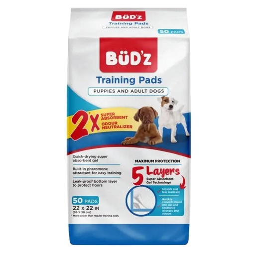 [10093268] BUD'Z DISPOSABLE PUPPY PAD 22"X22" 50PK