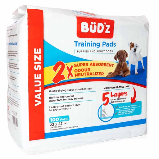 [10093270] BUD'Z DISPOSABLE PUPPY PAD 22"X22" 100PK