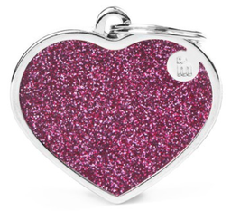 [10093812] MY FAMILY GLITTER HEART PINK L