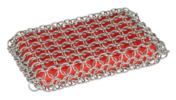 [10101556] LODGE CHAINMAIL SCRUBBING PAD SILVER/RED
