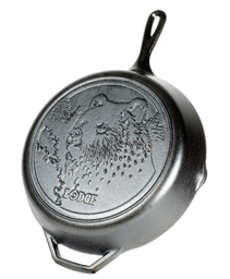 [10101570] LODGE WILDLIFE BEAR CAST IRON SKILLET 12&quot; BLACK